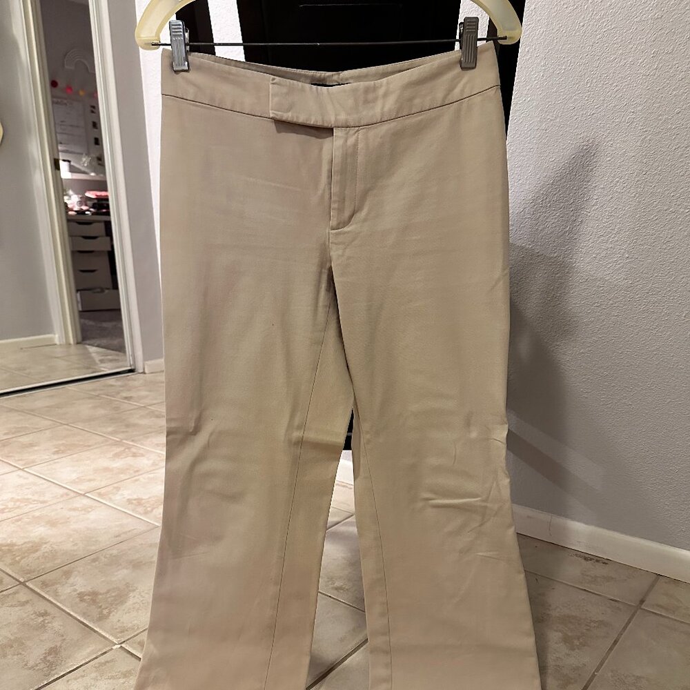 Banana Republic Khaki Cotton Stretch Slacks